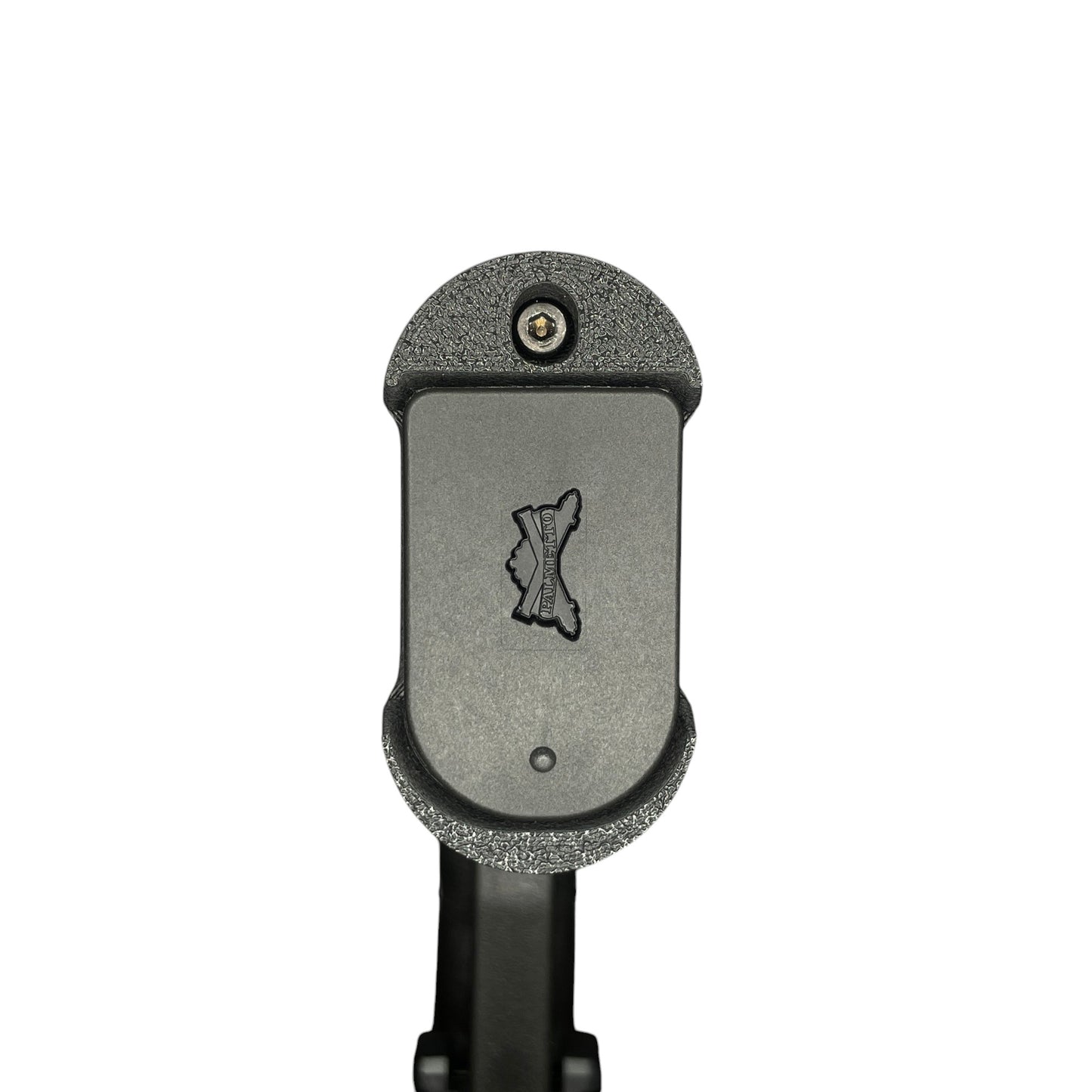 Rapid Engineering Inc. magwell for Glock 43X & 48, angled close-up showing Palmetto State Armory PSA 15-round magazine inserted.