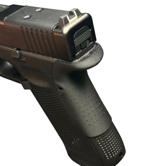 Rapid Engineering Inc. backstrap beavertail grips for Glock 21 Gen 4&5, close view showing beavertail