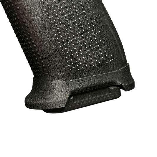 Rapid Engineering Inc. magwell for Glock 43X & 48, close-up view showing fit on frame.
