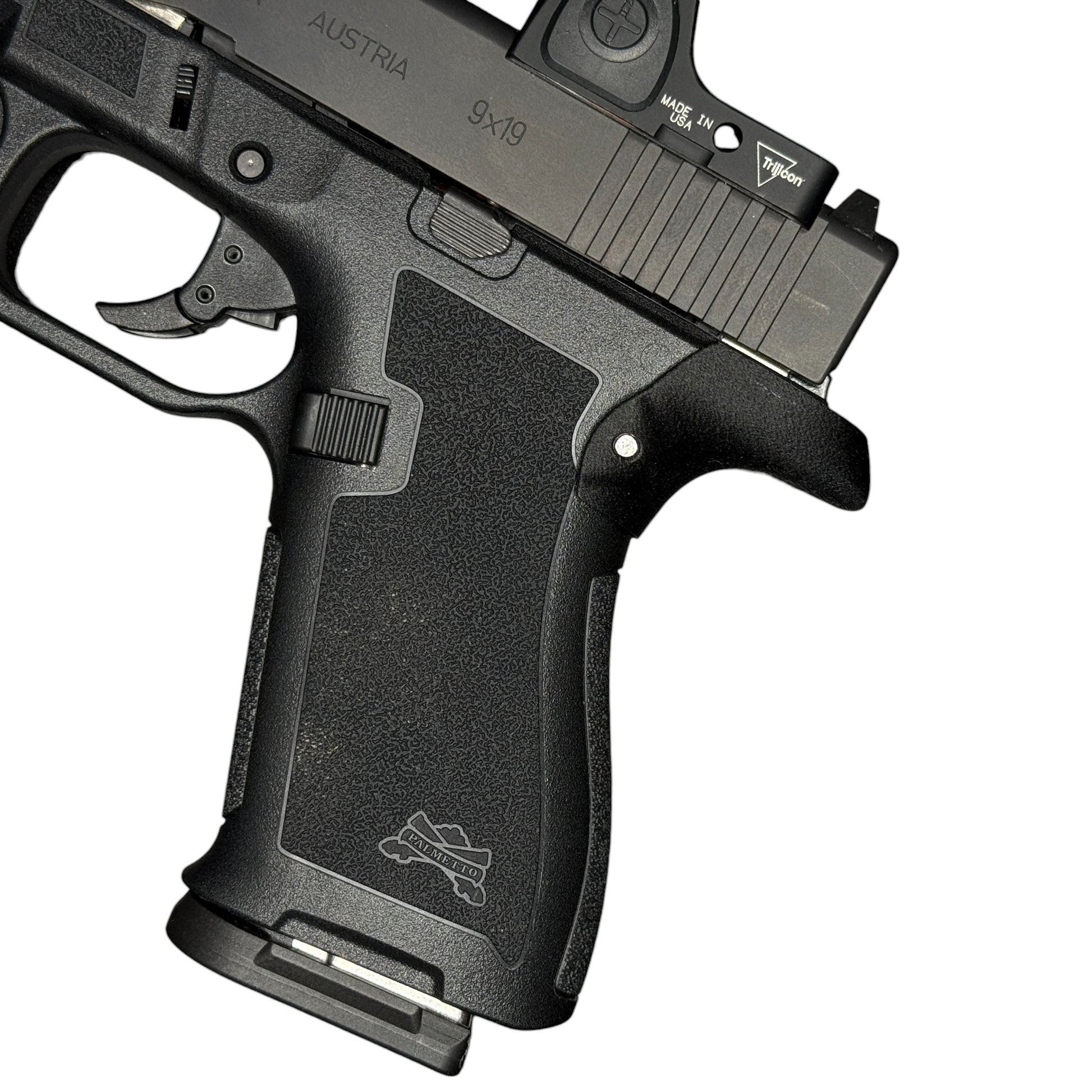 Rapid Engineering Inc. small backstrap beavertail grip for Palmetto State Armory PSA Micro Dagger, side view