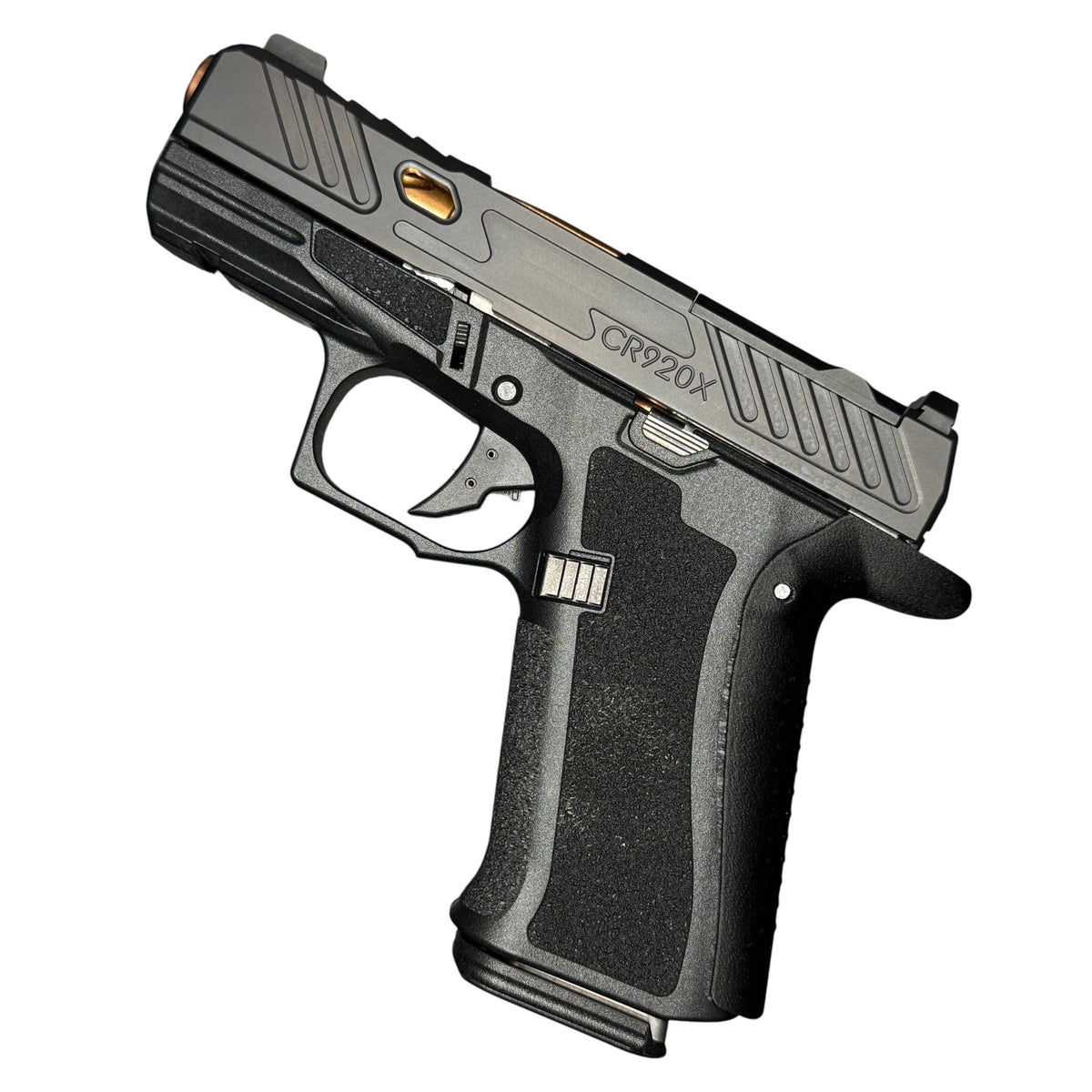 Rapid Engineering Inc. large backstrap beavertail grip for Shadow Systems CR920X, side view