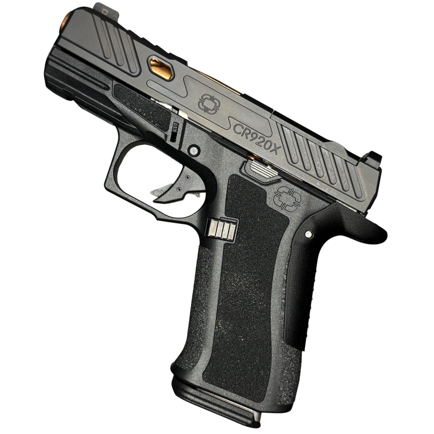 Rapid Engineering Inc. medium backstrap beavertail grip for Shadow Systems CR920X, side view