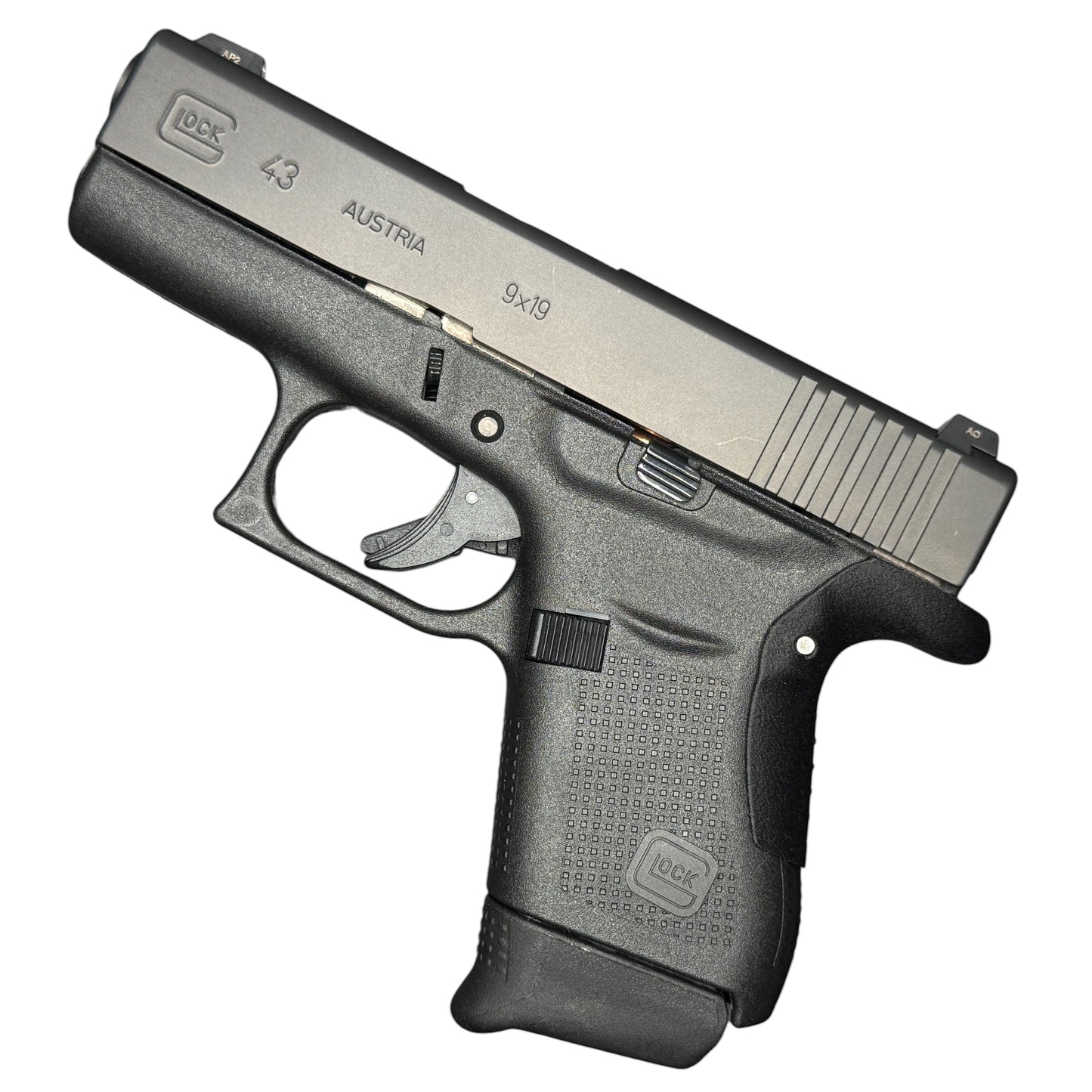 Rapid Engineering Inc. backstrap beavertail grip for Glock 43 full view