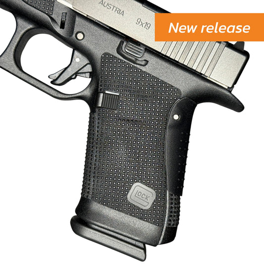 Rapid Engineering Inc. Glock 19 Gen 6 Backstrap Close Up with New Release Tag